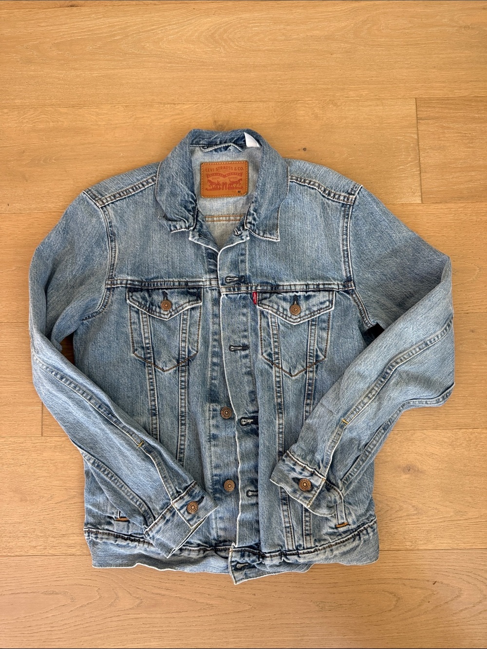 Levi's Light Blue Denim Trucker Jacket with Button Front